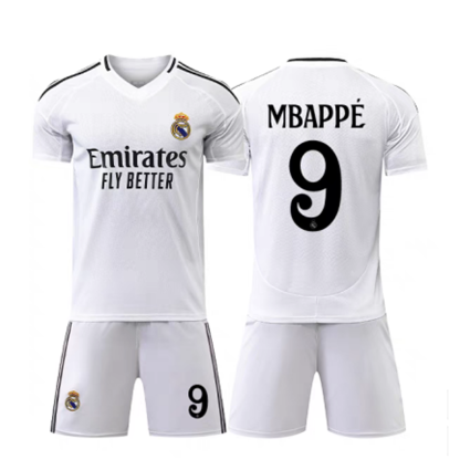 Kupiti-Novo-Moski-Nogometni-dresi-kompleti-Real-Madrid-Domaci-2024-25-Kylian-Mbappe-9