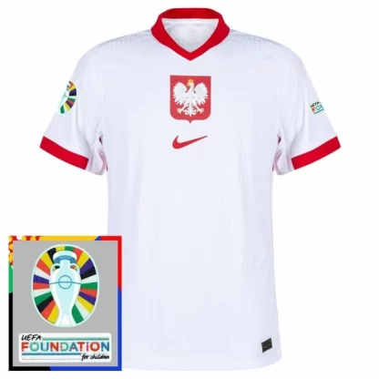 Kupiti-Prodajo-Moski-Nogometni-dresi-Poljska-Domaci-Euro-2024-bela-Kratek-Rokav