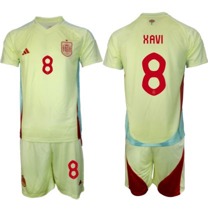 Kupiti-prodajo-Moski-Nogometni-dresi-kompleti-Spanija-Gostujoci-Euro-2024-Xavi-8