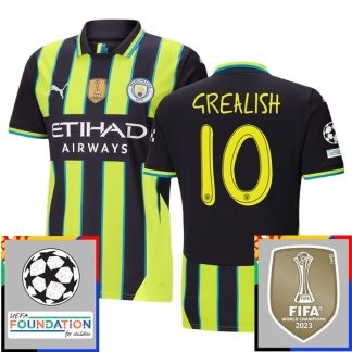 Kupiti-prodajo-Moski-Nogometni-dresi-Manchester-City-Gostujoci-Champions-League-With-Patch-2024-25-Jack-Grealish-10