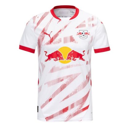 Kupiti-prodajo-Moski-Nogometni-dresi-RB-Leipzig-Domaci-2024-25-bela-rdeca-Kurzarm