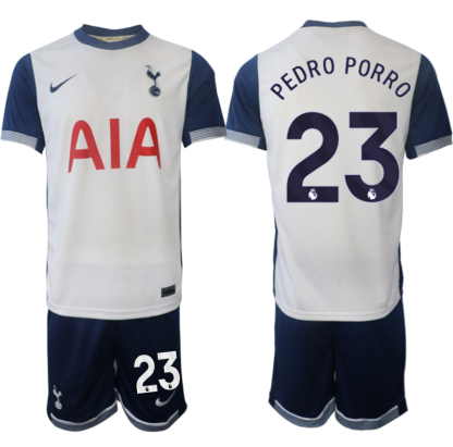 Kupiti-Novo-Poceni-Moski-Nogometni-dresi-kompleti-Tottenham-Hotspur-Domaci-2024-25-Pedro-Porro-23