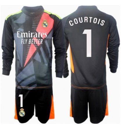 Kupiti-Prodajo-Otroski-Nogometni-Dresi-Kompleti-Real-Madrid-Vratar-Gostujoci-2024-25-crnaThibaut-Courtois-1